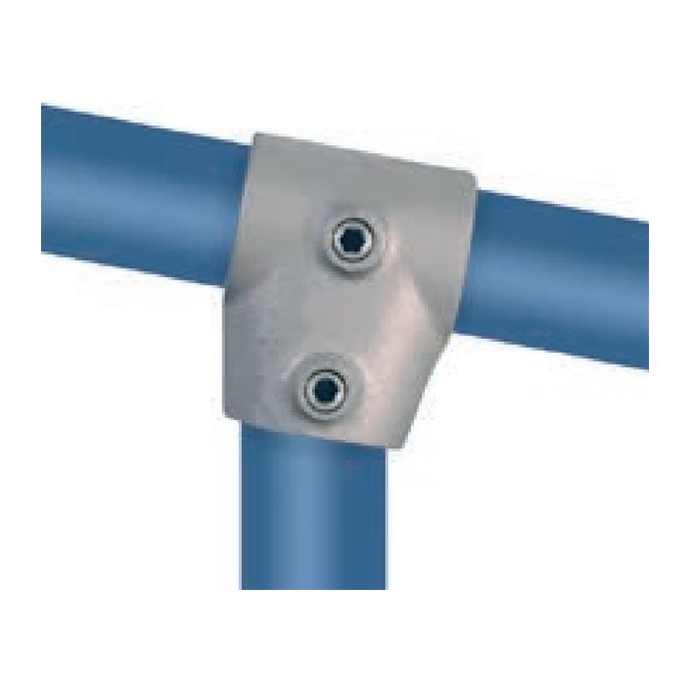 Förzinkad vinklad koppling för rör 42,4 mm, smal T-form, 0°–11°