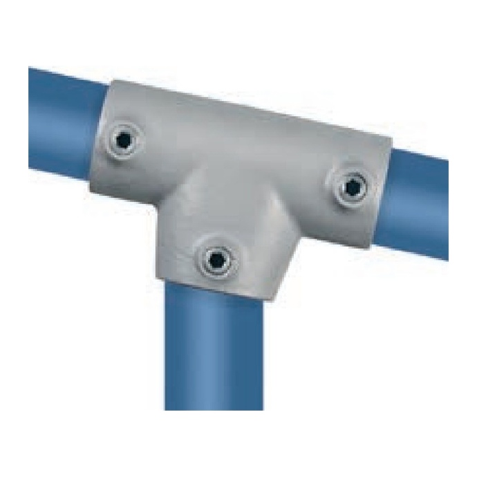 Förzinkad vinklad rörkoppling för rör 42,4 mm, bred T-form, 0°–11°
