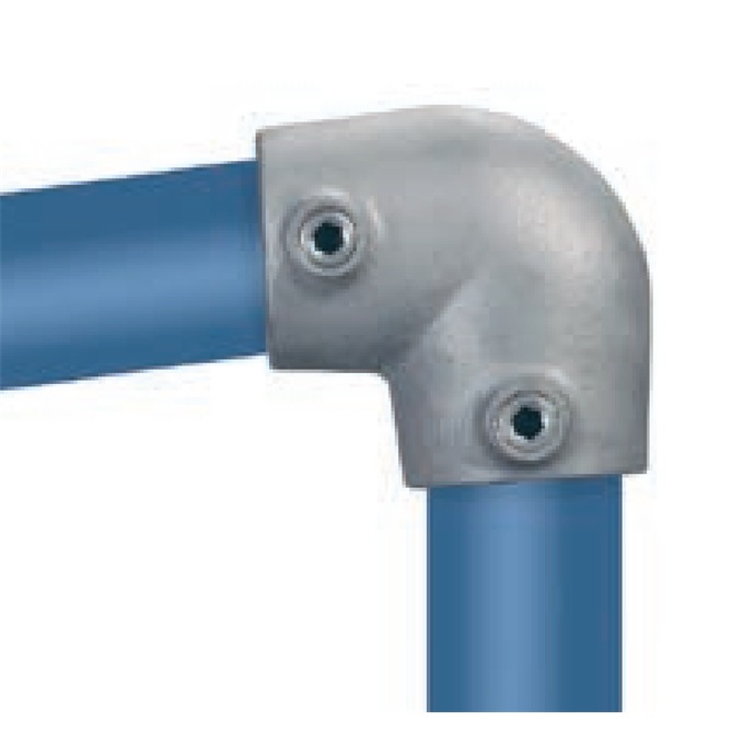 Förzinkad vinklad rörkoppling för rör 48,3 mm, L-form, 0°–11°