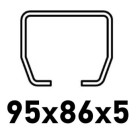 Med C-profil 95x86x5mm