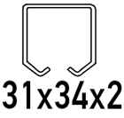 För C-profil 31x34x2 mm
