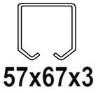 För C-profil 57x67x3 mm