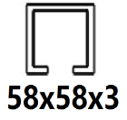 För C-profil 58x58x3 mm