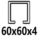 För C-profil 60x60x4 mm