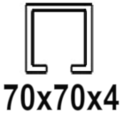 För C-profil 70x70x4 mm