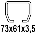 För C-profil 73x61x3,5 mm