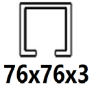 För C-profil 76x76x3 mm