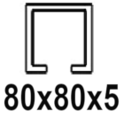För C-profil 80x80x5 mm