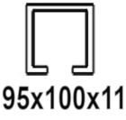 För C-profil 95x100x11 mm