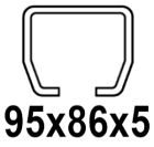 För C-profil 95x86x5 mm