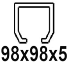 För C-profil 98x98x5 mm