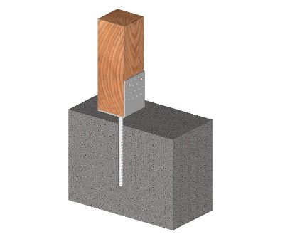 Exempel på användning av L-formad förankringsfot, 60 mm, med armeringsjärn