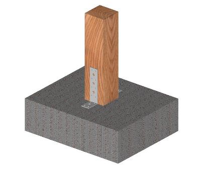 Exempel på användning av ett statiskt vinkelbeslag med hål, utan förstärkning, oregelbundet 40 mm
