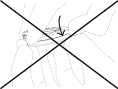 4. Tryck inte på skalets övre del