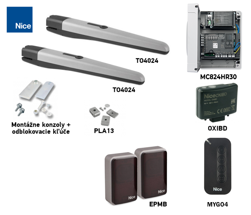 NICE Toona 4 TO4024-drivpaket med fotoceller NICE Toona 4 TO4024-drivpaket med fotoceller