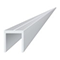 Aluminiumfästprofil, U-formad, obehandlad, bredd 20,5 mm, 3 m